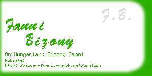 fanni bizony business card